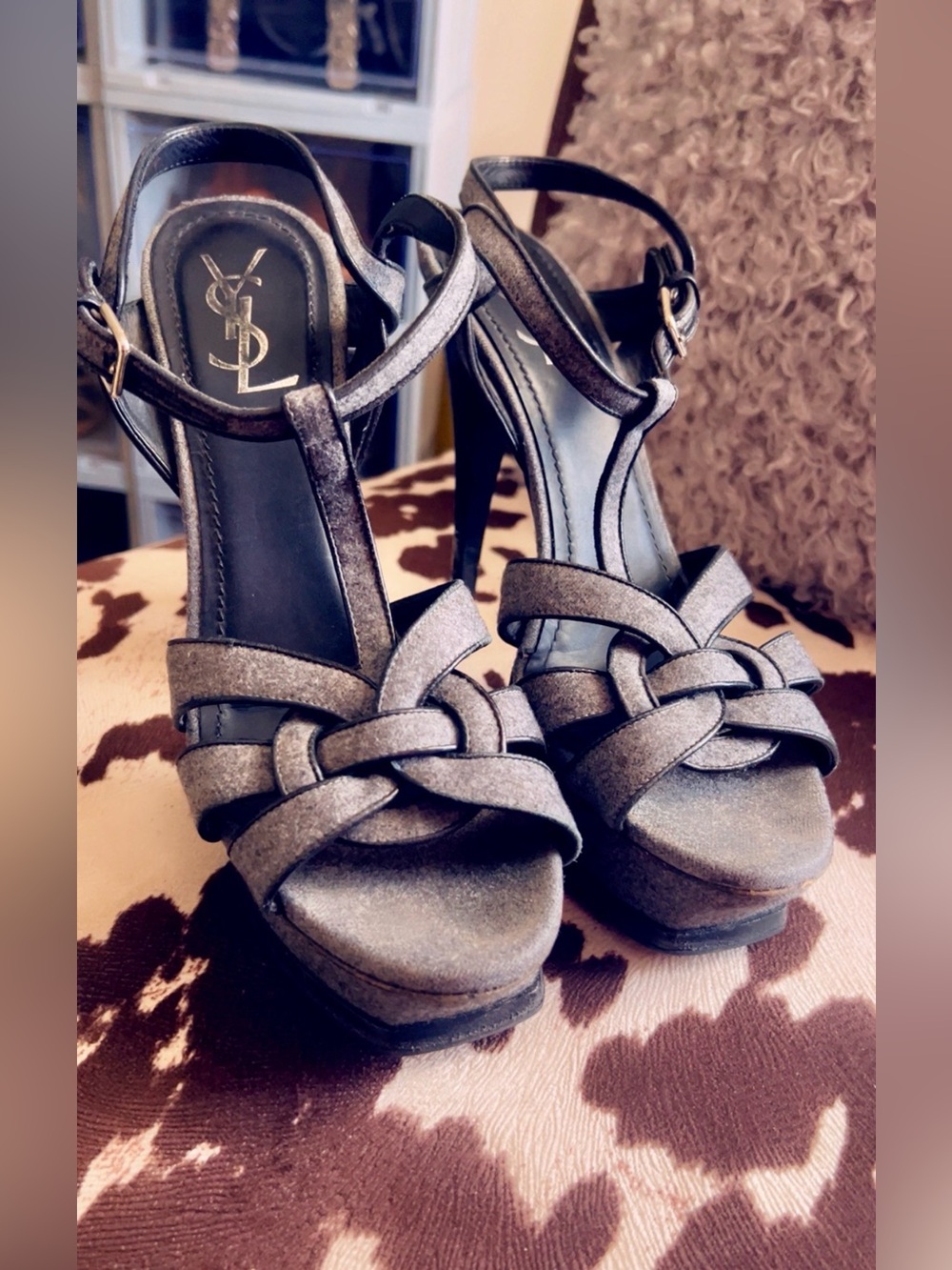 💯 Auth Saint Laurent Tribute Platform Sandals - Picture 6 of 7